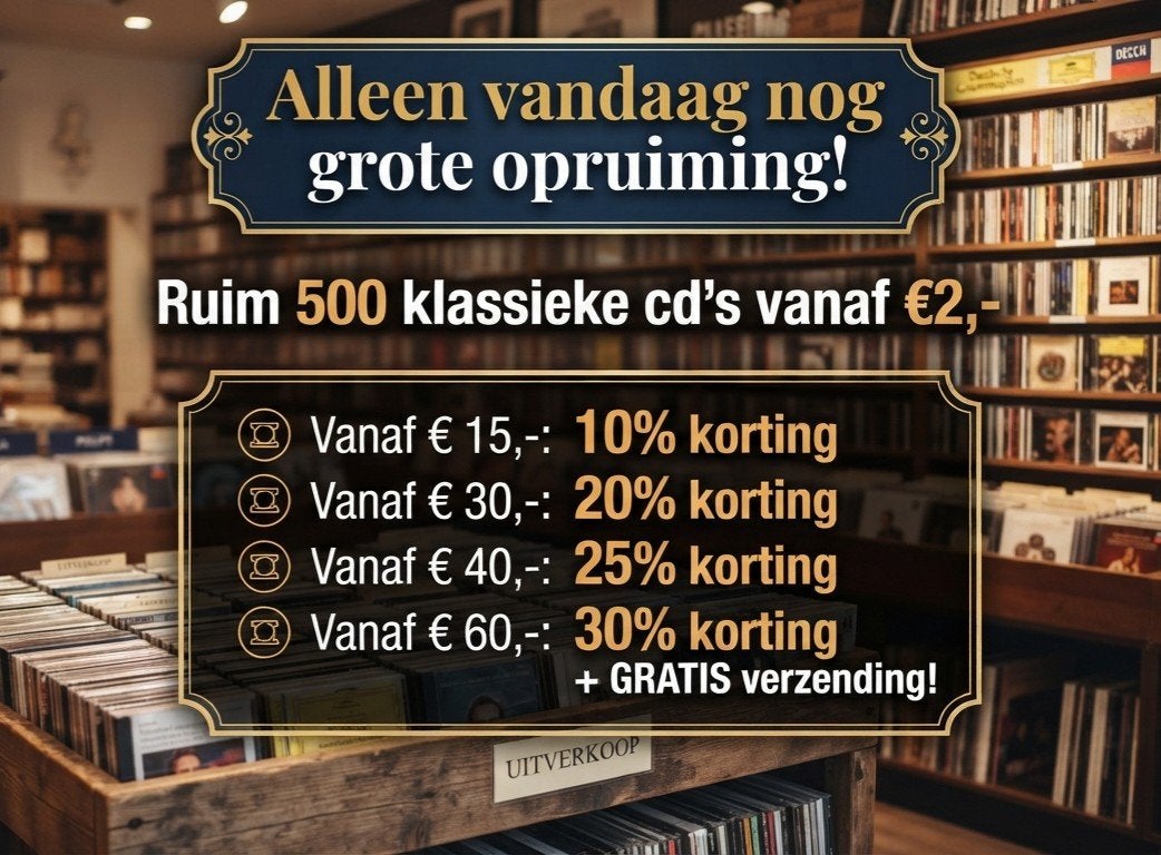 Alleen vandaag nog extra korting op klassieke cds!, Ophalen of Verzenden, Classicisme, Zo goed als nieuw