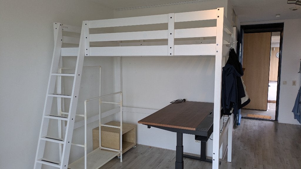 Ikea STORÅ Hoogslaper - Wit, Ophalen, Gebruikt, Hoogslaper, 160 tot 180 cm