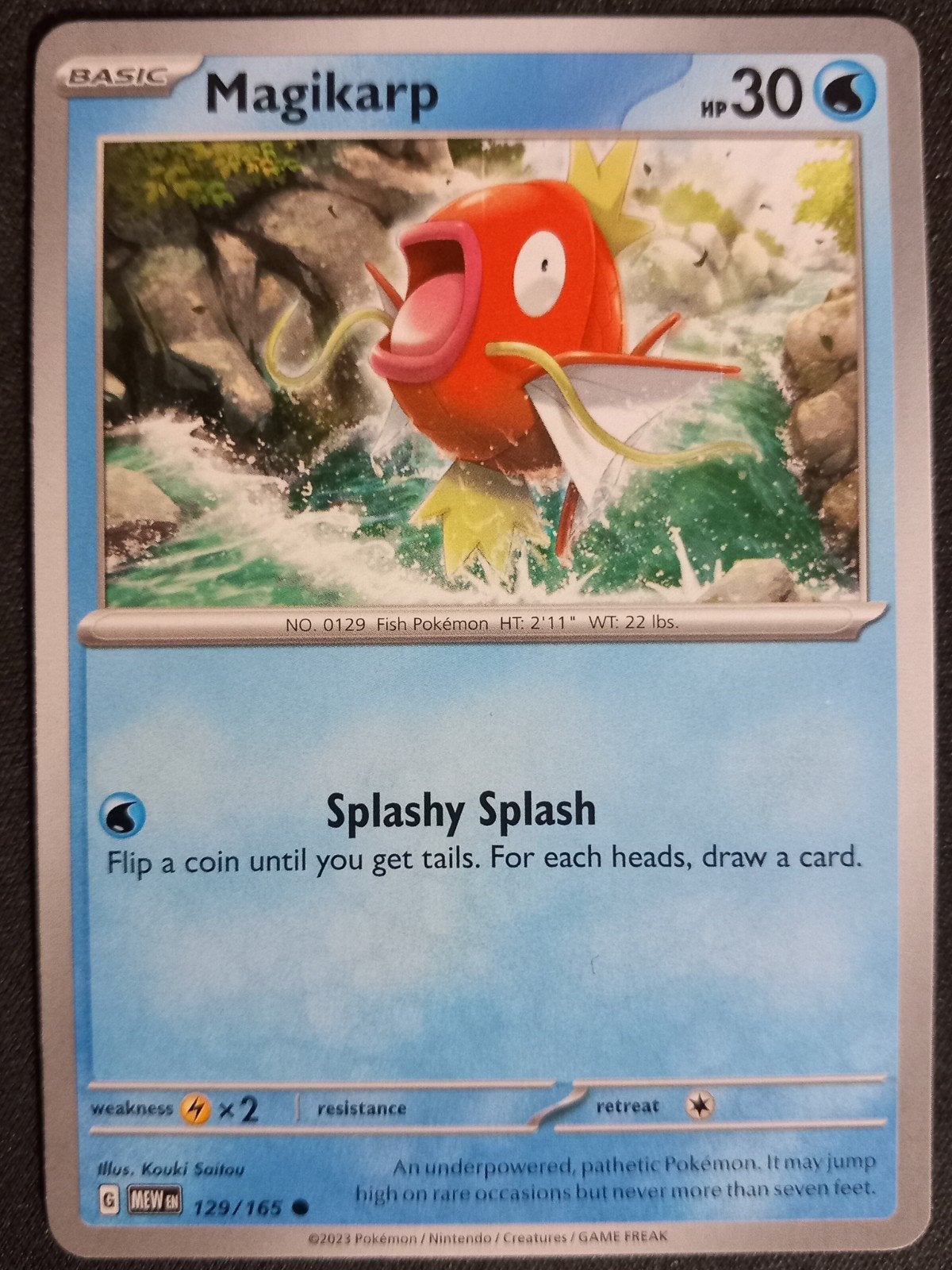 Magikarp 129/165 Pokemon 151 Excellent, Verzenden, Zo goed als nieuw, Losse kaart
