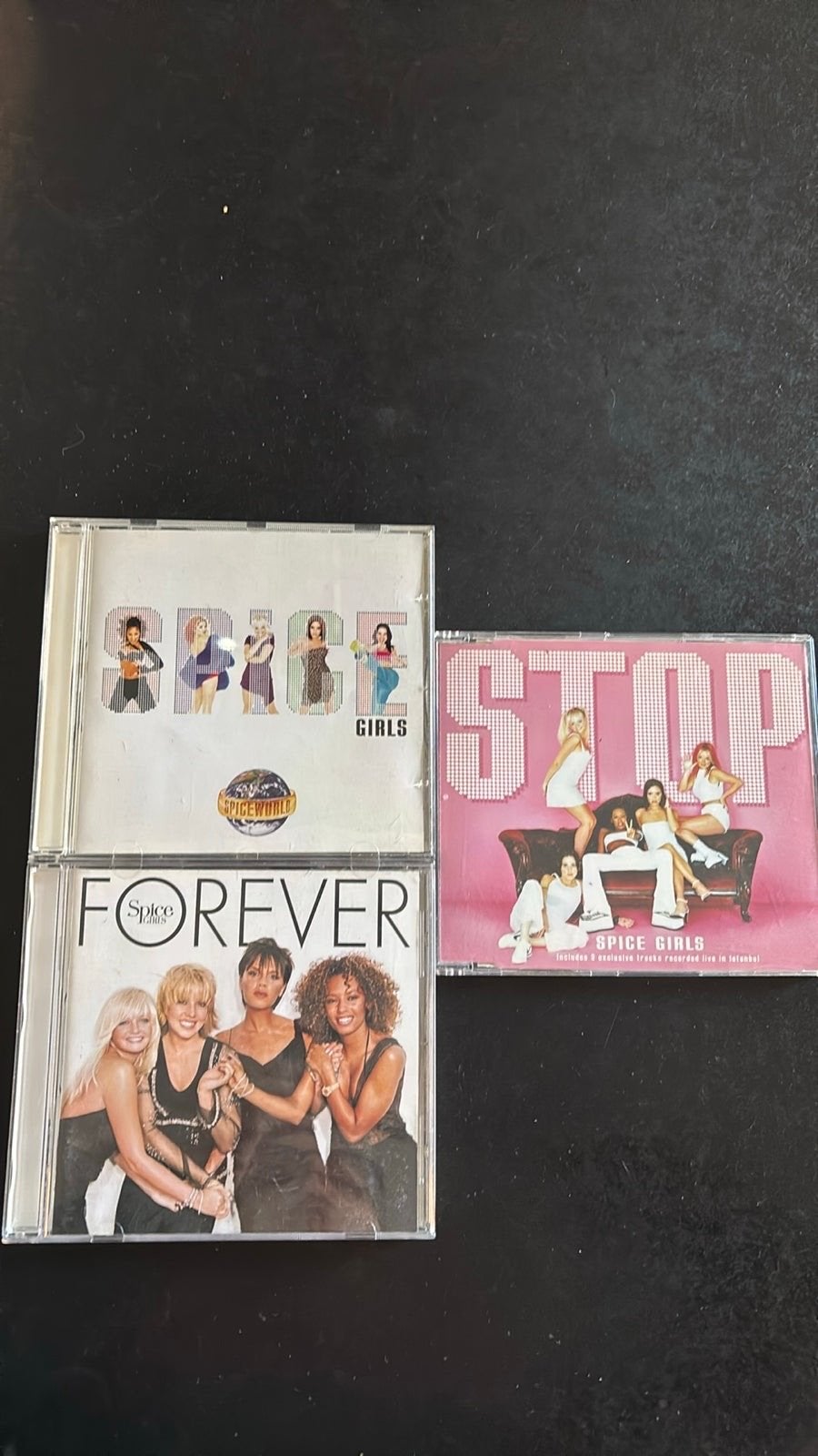 Spice Girls CD's: Spiceworld, Forever & Stop (Single), Ophalen of Verzenden, Gebruikt, Pop, Album