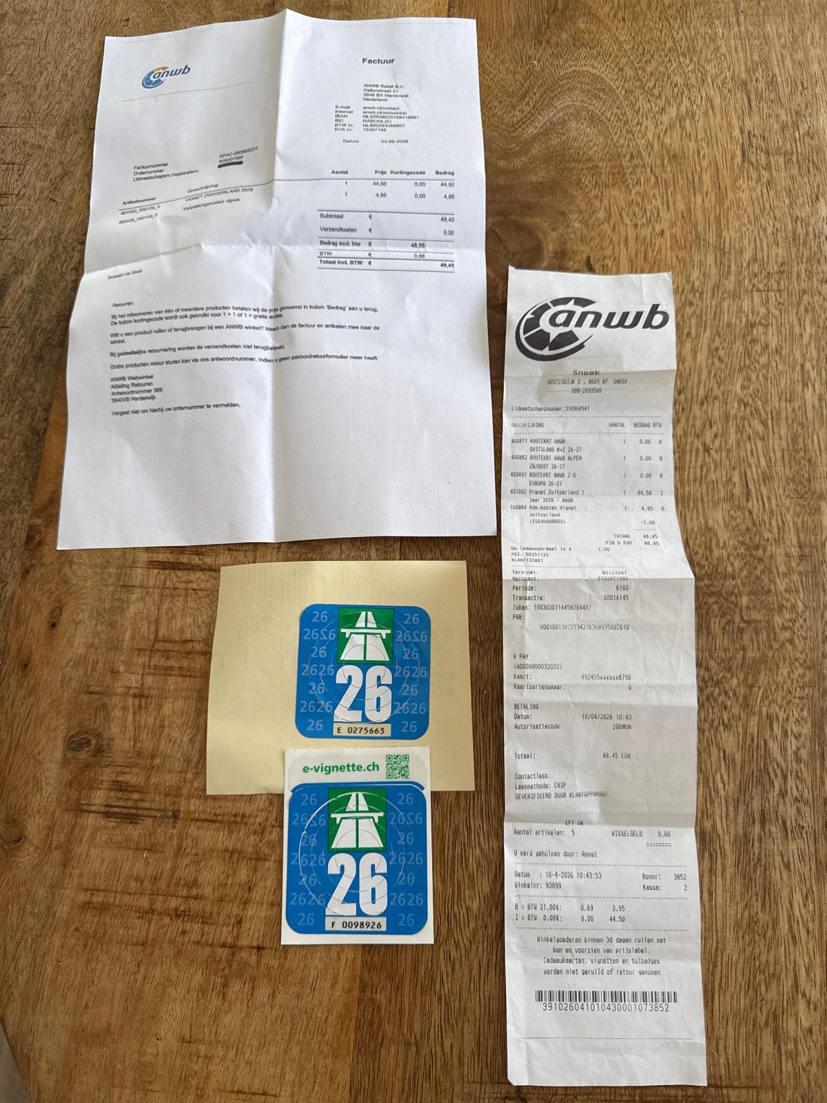 Vignet zwitserland 2x, Tickets en Kaartjes, Twee personen