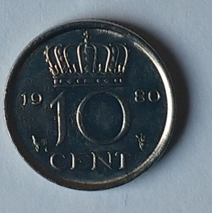 10 cent 1980,  volgnr 6.1, Ophalen of Verzenden, Koningin Juliana, Overige waardes, Losse munt
