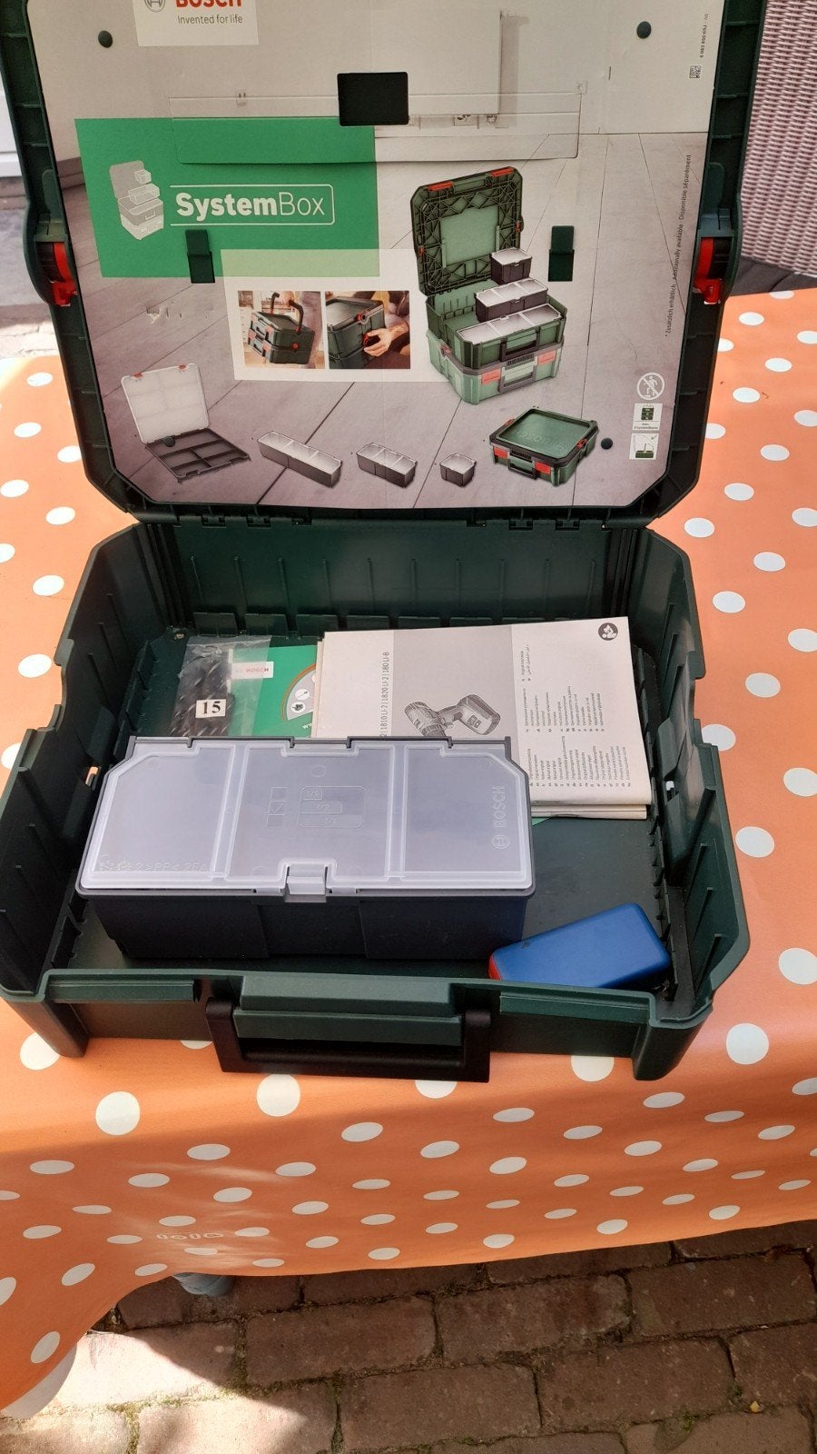 Opbergkoffer voor Bosch accu boormachine., Ophalen