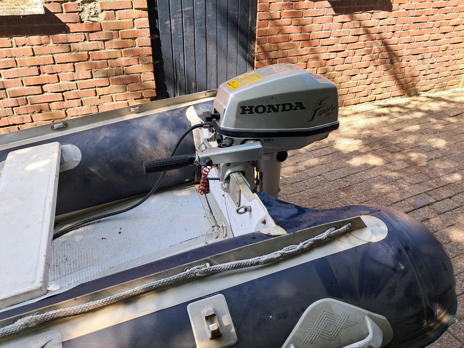 Rubber bootje met honda motor, Ophalen, Gebruikt, Motor en Techniek, Motorboot