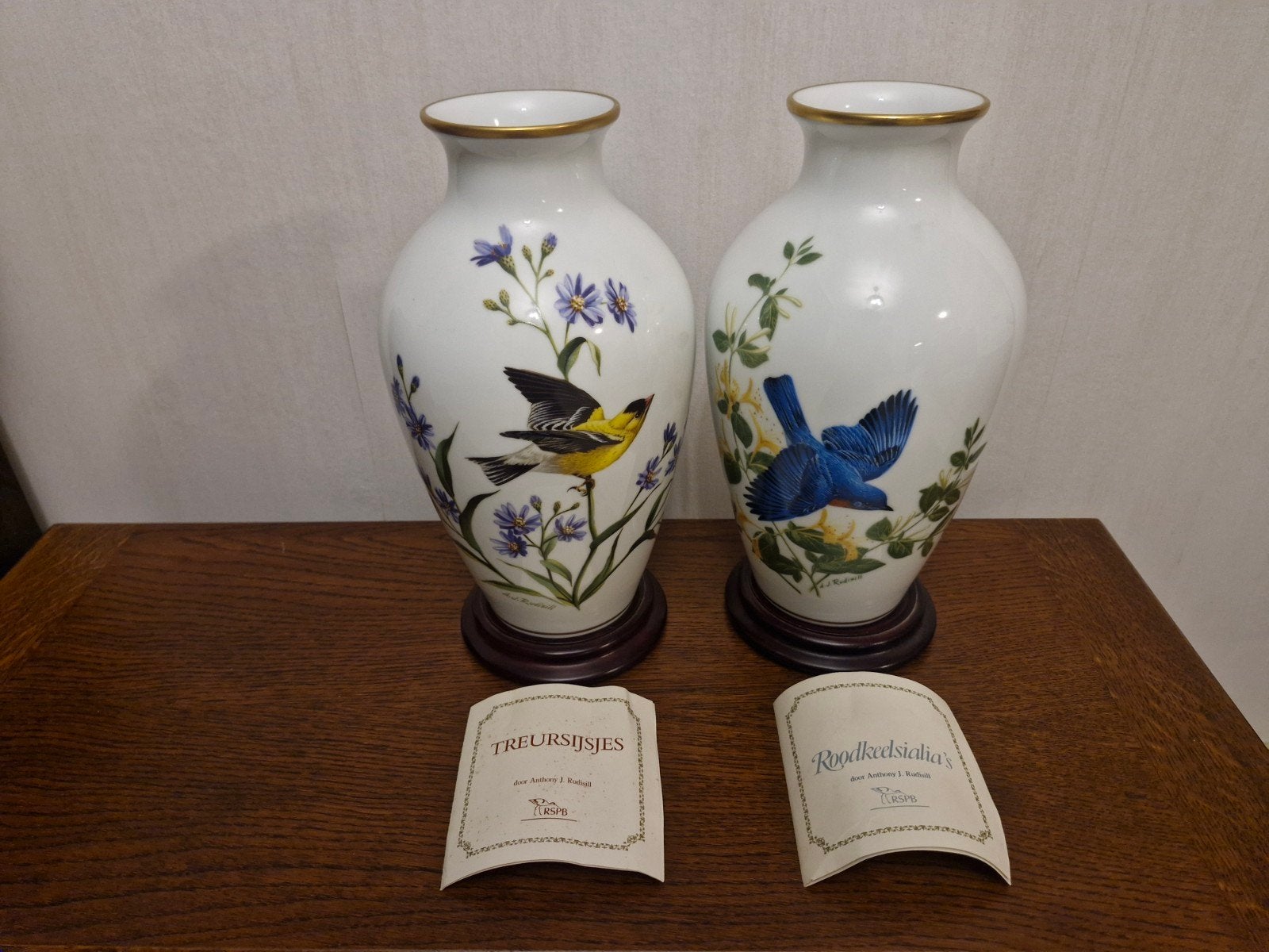 Franklin Porcelain Vazen Vogeldecoratie - Anthony Rudsill, Ophalen