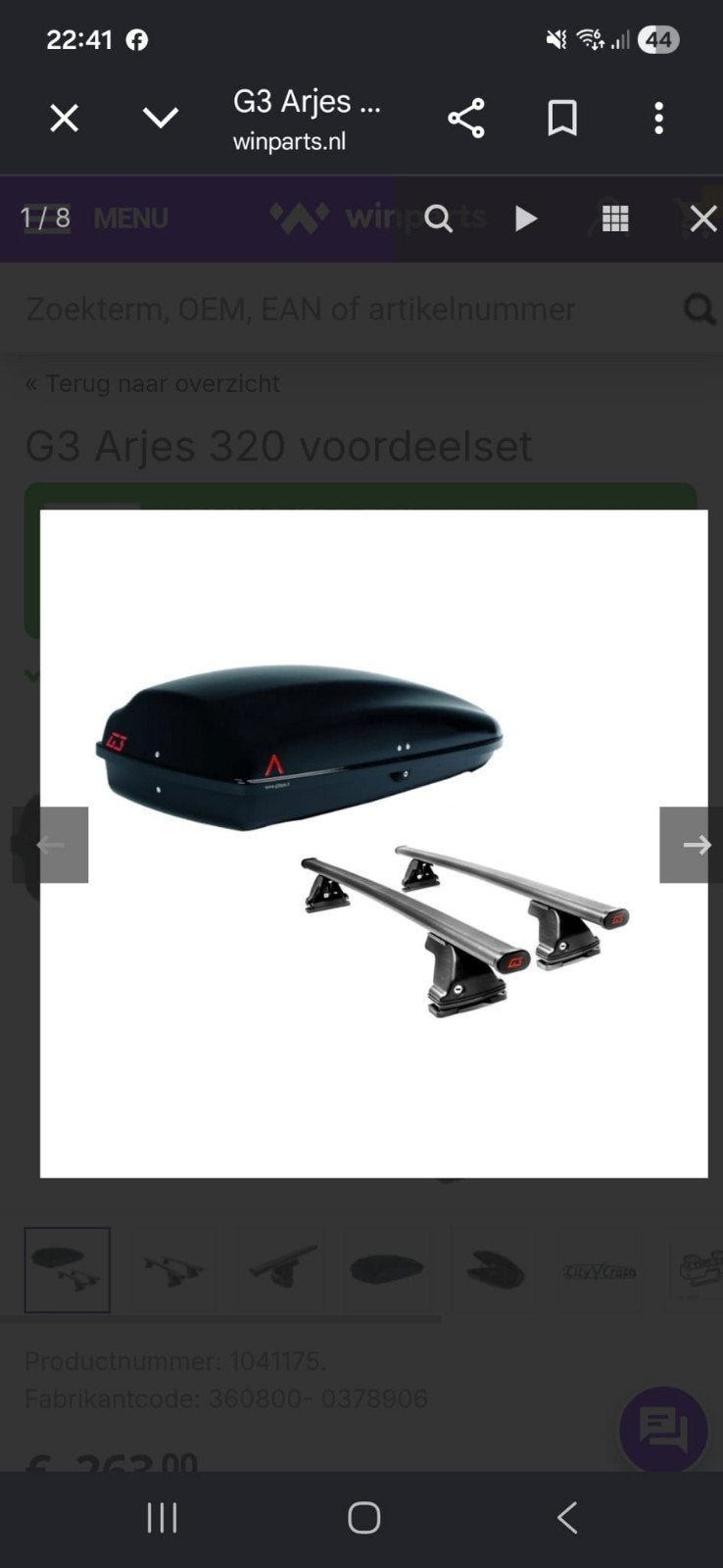 G3 Arjes 320 Dakkoffer met G3 Pacific dakdragers (BMW F30), Ophalen