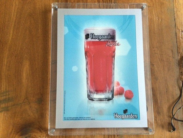 Hoegaarden Rosee lichtreclame, Ophalen of Verzenden, Zo goed als nieuw, Overige typen, Overige merken