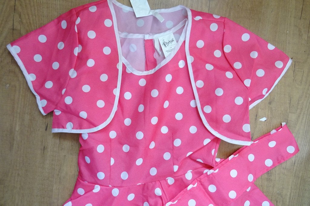 Polka dots pakje 3-delig maat 128, Ophalen, Zo goed als nieuw, 122 t/m 128, Meisje