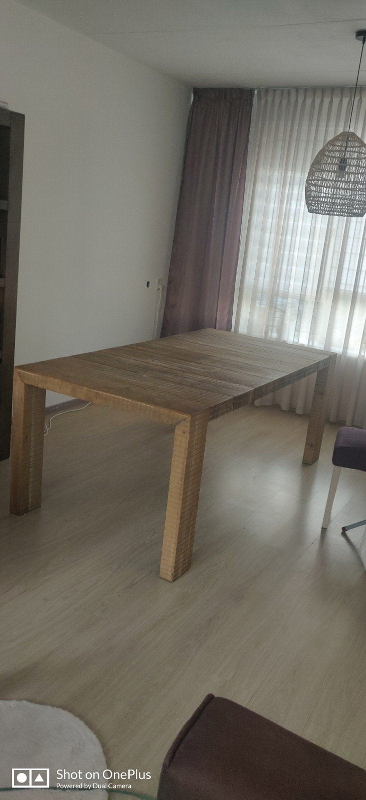 Robuuste houten eettafel - perfect voor gezellige diners, Ophalen, Gebruikt, 100 tot 150 cm, 150 tot 200 cm