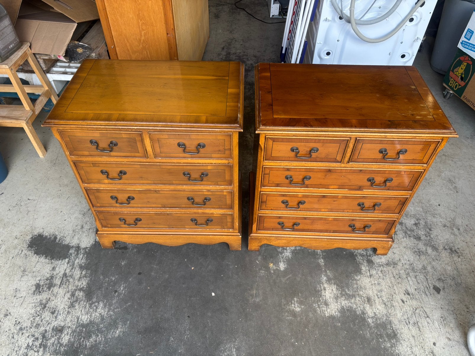 Klassiek houten ladekastjes - 2x - Engelse stijl, -, 1 of 2 laden, -, Zo goed als nieuw