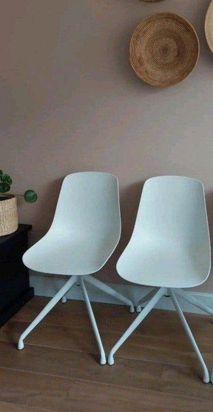 2 draaibare stoelen, metalen onderstel, izgs!, Ophalen, Wit, Metaal