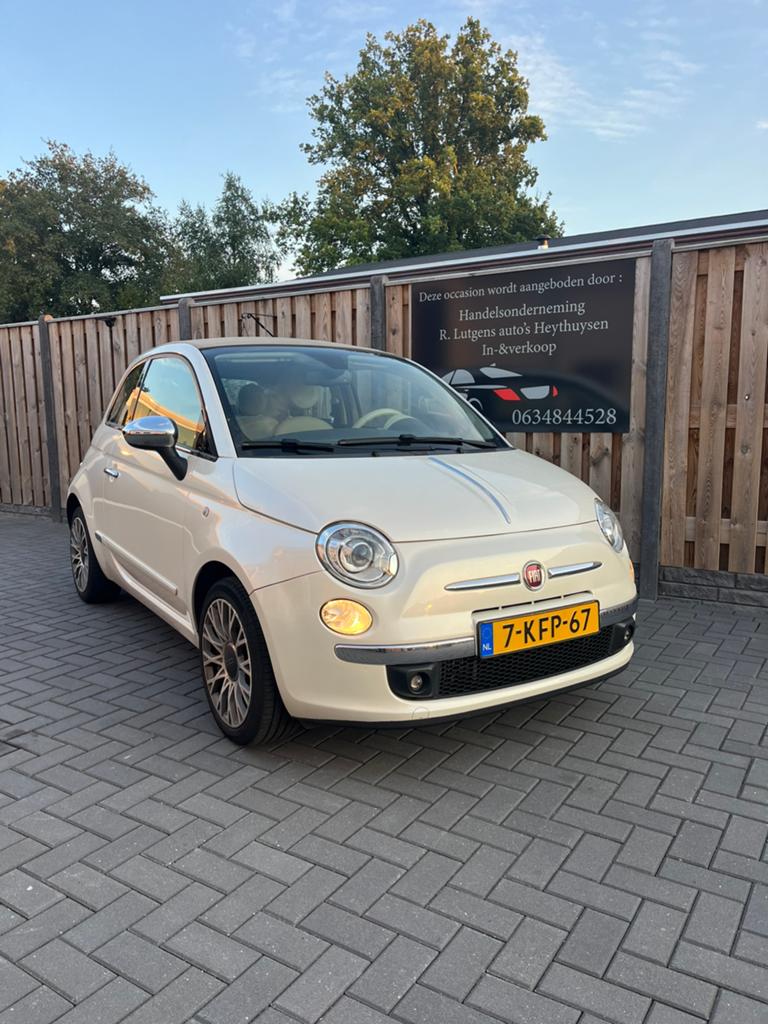 Fiat 500C 0.9 85pk Turbo Twinair 2013 parlamoer wit, 31 €/maand, Cabriolet, Wit, Origineel Nederlands