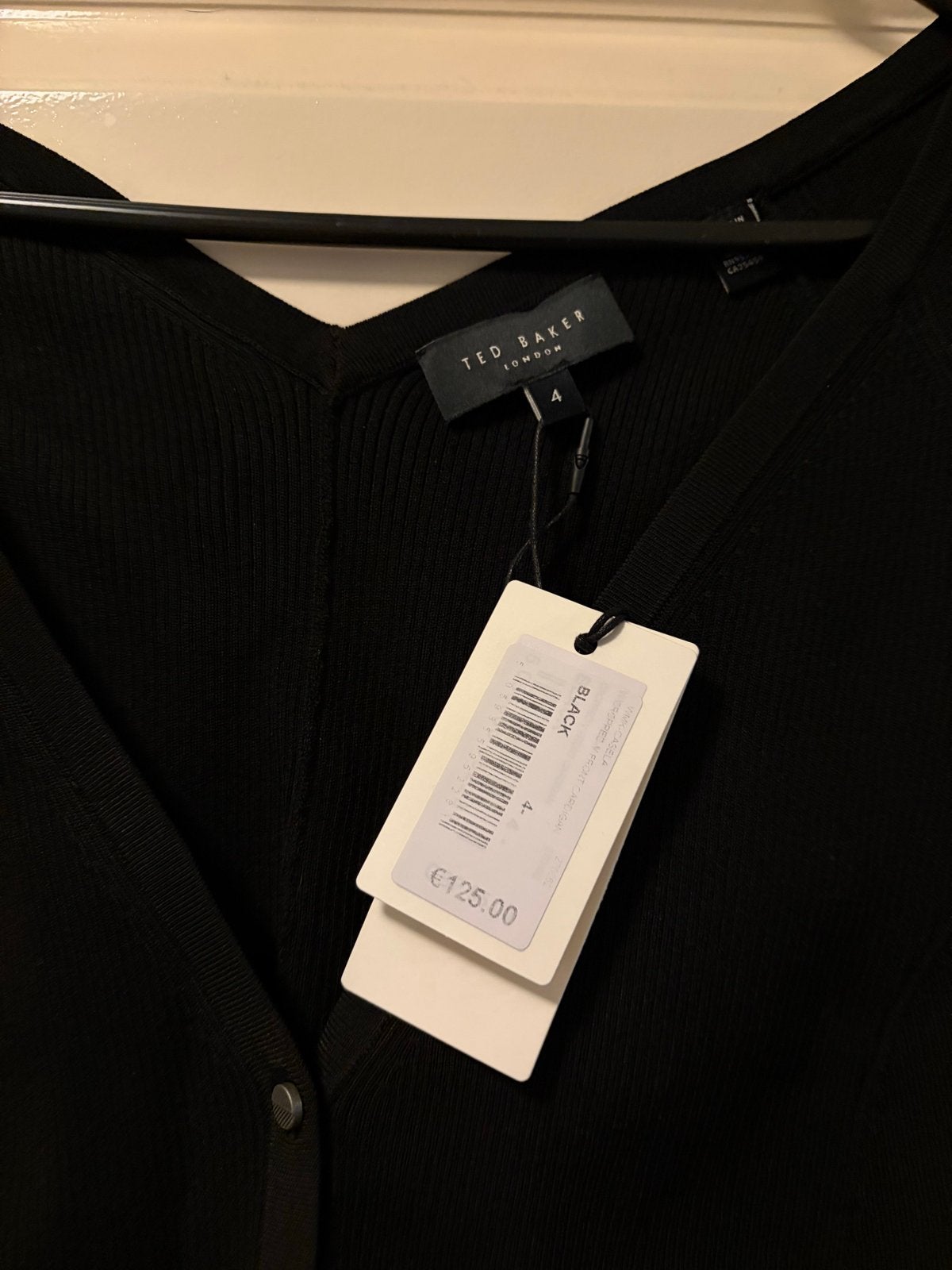 Ted Baker Zwart Gebreid Vest met Knopen - maat 4, Verzenden, Nieuw, Maat 46/48 (XL) of groter, Zwart