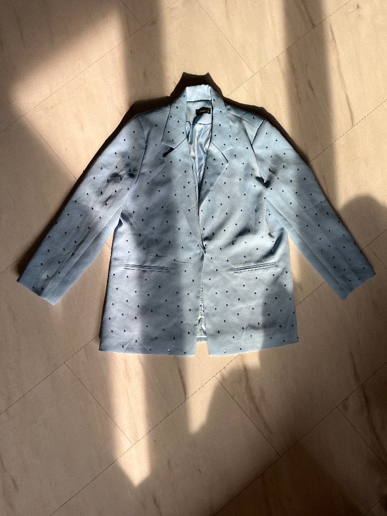 Aïkha blauwe strass blazer maat m, Maat 38/40 (M), Blauw, Ophalen of Verzenden, Jasje