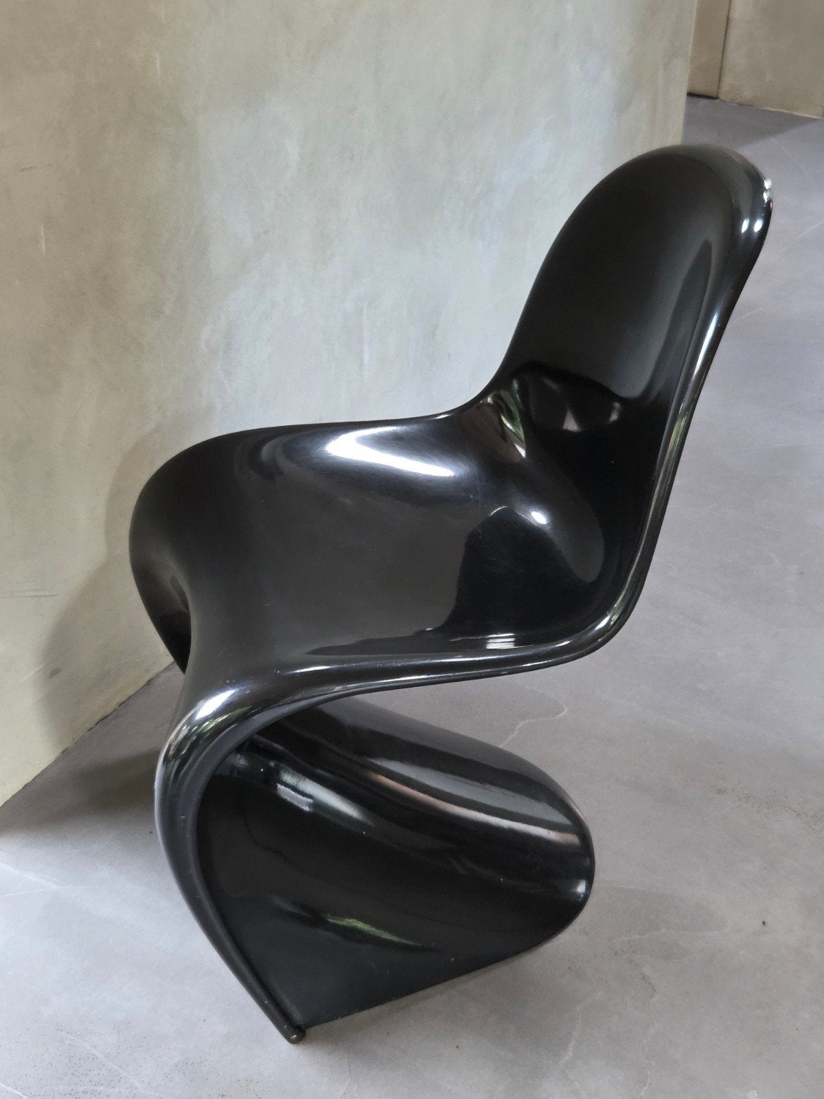 Verner Panton/Herman Miller S-Chair, Ophalen, Zwart, Gemerkt, Overige materialen