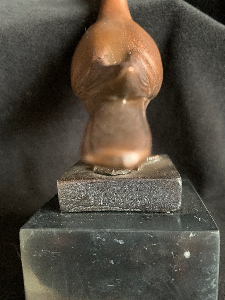 Een fraai bronzen Duif .Brons, Ophalen of Verzenden, Gemerkt, Brons, Beeld