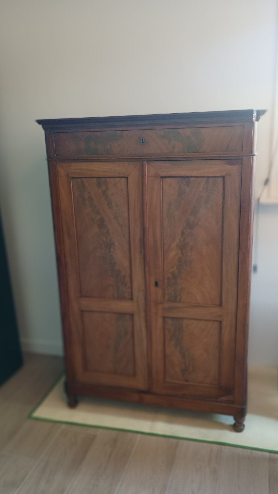 Antieke mahoniehouten kast met lade – 19e eeuw, Ophalen, Gebruikt, 70 tot 120 cm, 120 tot 170 cm