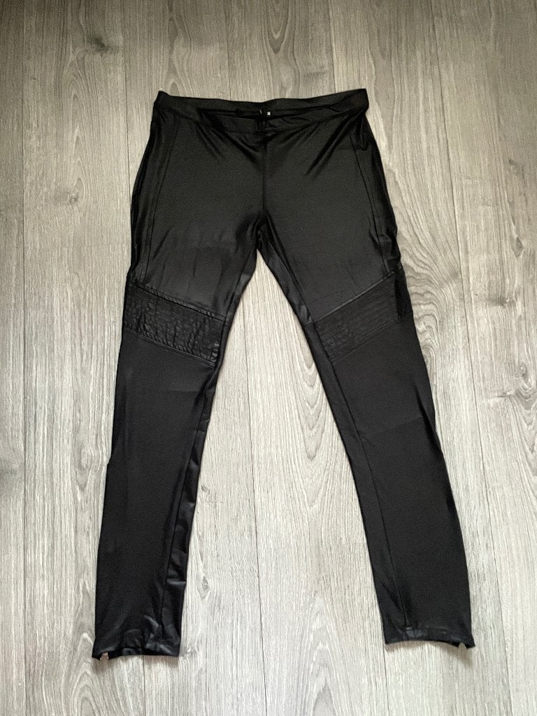 nep leren dames legging broek pants met split rits mt M, Kleding | Dames, Broeken en Pantalons, Maat 38/40 (M), Boetiek, Zwart