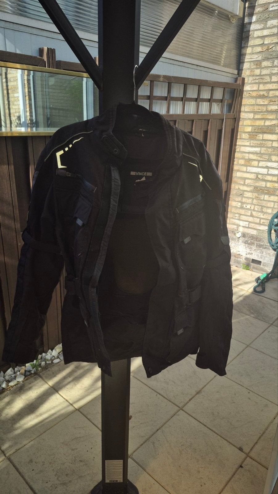 Motorjas z.g.a.n. met bescherming, Motoren, Jas | textiel, Heren, Tweedehands, Vince Claw