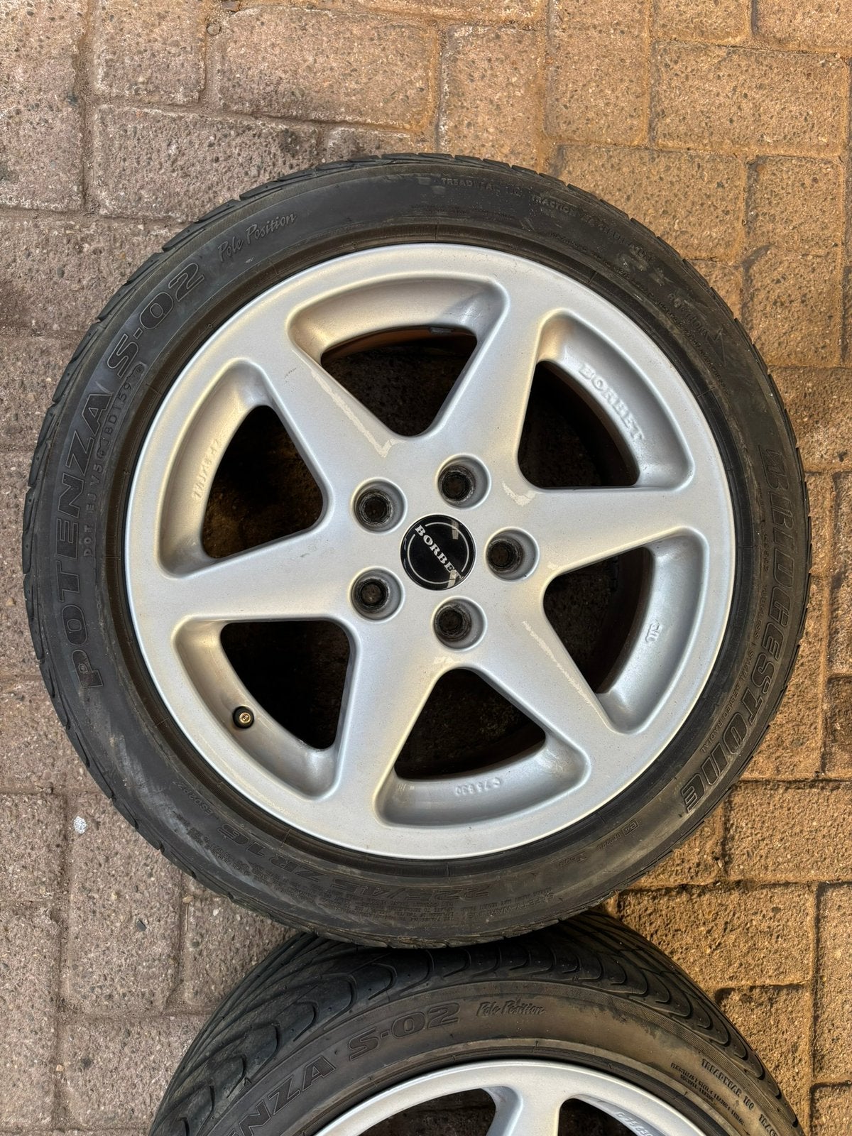 5x Borbet velgen 5x114.3 16 inch 7,5J et30, Ophalen, Velg(en), 16 inch, 205 mm