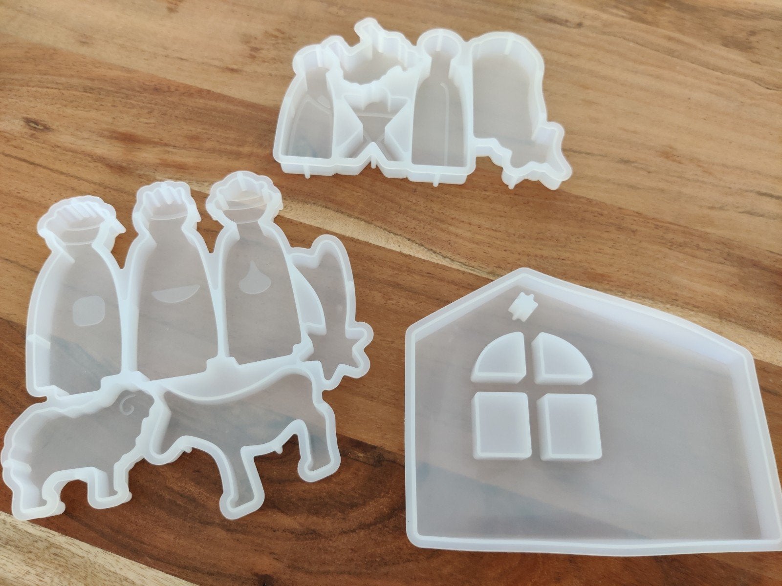 Kerststal siliconen mallen voor epoxy,gips, klei, Nieuw, Ophalen of Verzenden, Herbruikbaar, Transparant