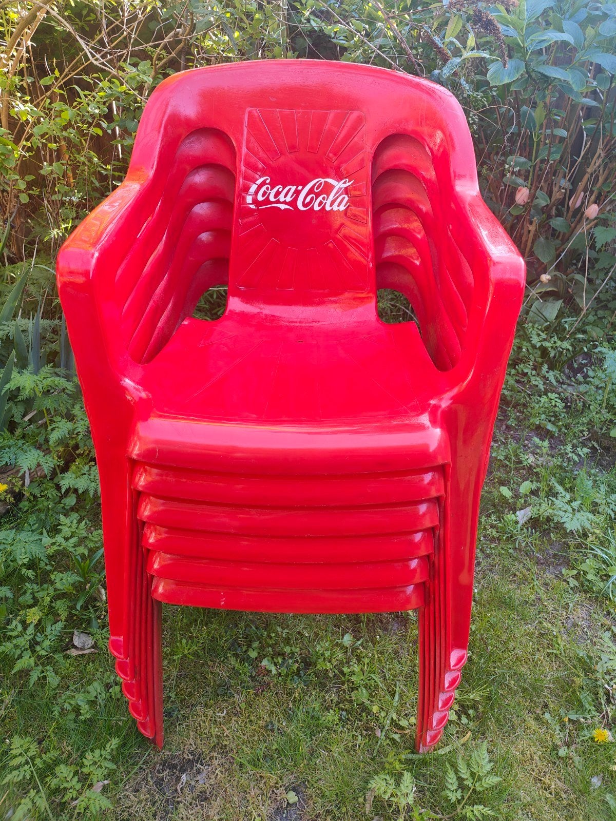 Set van 6 originele Coca-Cola terrasstoelen, Tuin en Terras, Ophalen
