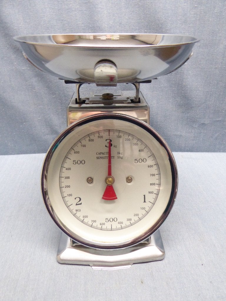 Keukenweegschaal RVS met kom | 3 kg / 10 g | in nieuwstaat, Overige typen, Ophalen of Verzenden, Zo goed als nieuw, Metaal