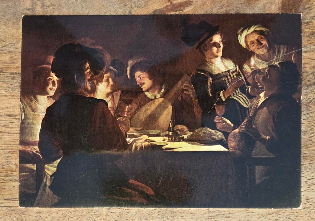 Vrolijk gezelschap met een luitspeler - Gerrit van Honthorst, Verzenden, Ongelopen, Overige thema's