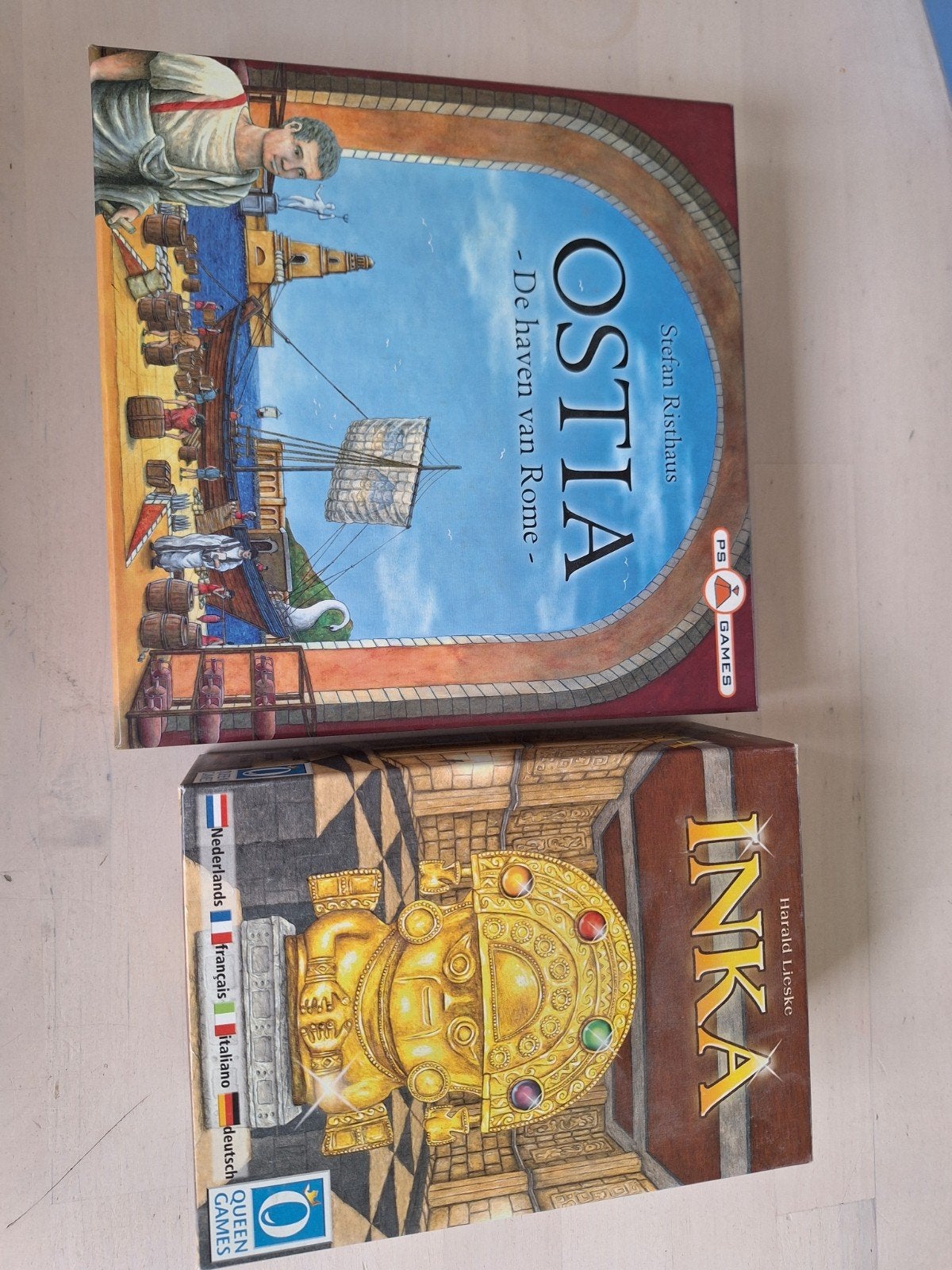 Inka en Ostia 2 bordspellen, Hobby en Vrije tijd, Gezelschapsspellen | Bordspellen, Ophalen of Verzenden