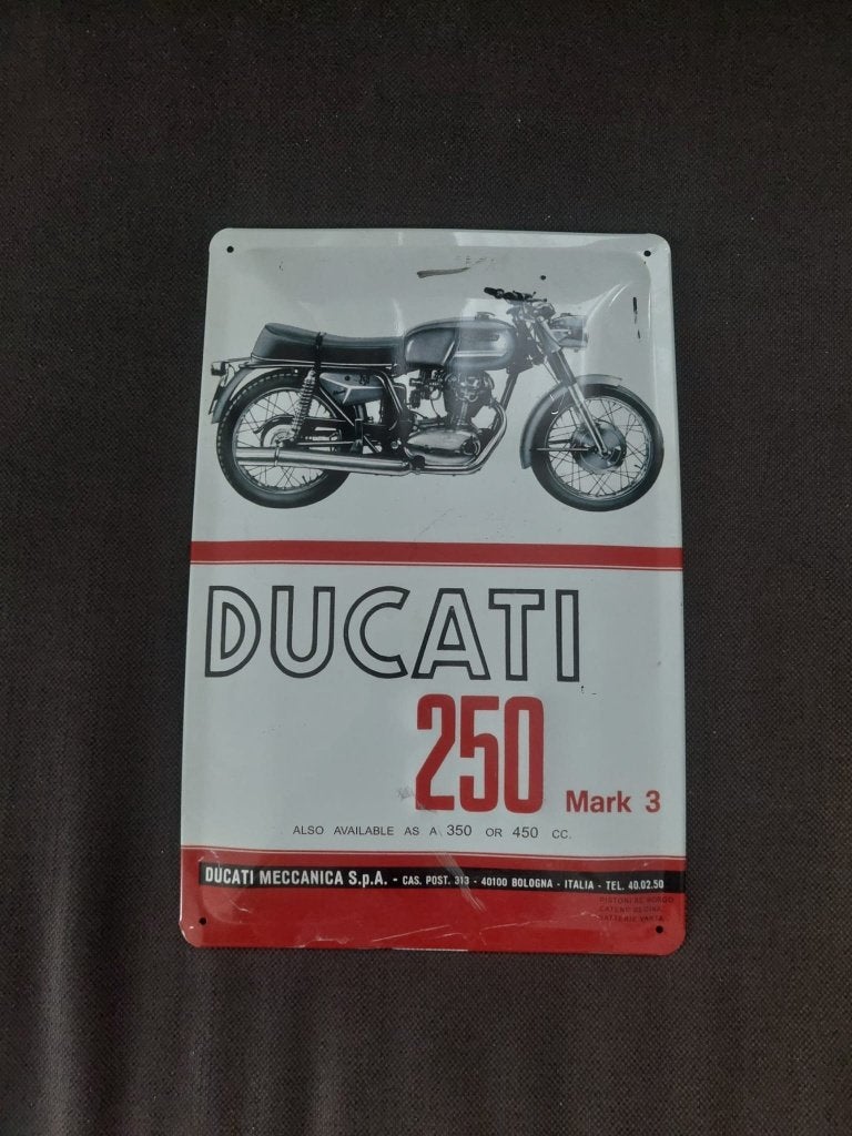 Ducati MARK Tinnen of stalen wandplaat, Ophalen of Verzenden
