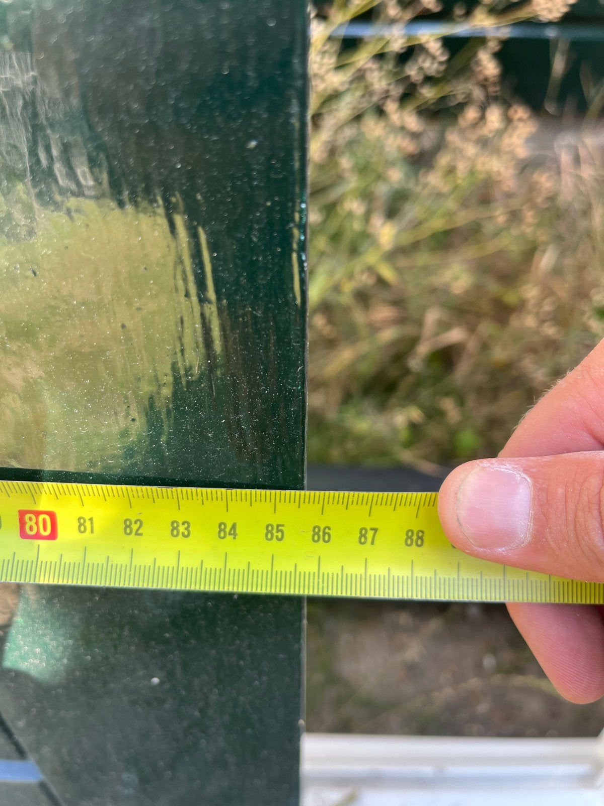 Groene Buitendeur met dubbel glas en rooster 215.5x 85,5, Ophalen, Gebruikt, 80 tot 100 cm, Buitendeur