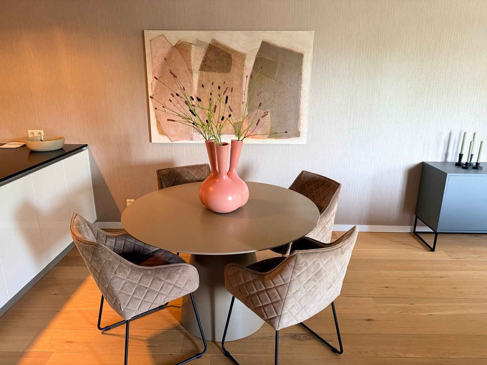 WOOOD Eettafel Jorre Bruin - Ø 120 cm, Huis en Inrichting, Tafels | Eettafels, Ophalen, 100 tot 150 cm, Rond, Zo goed als nieuw
