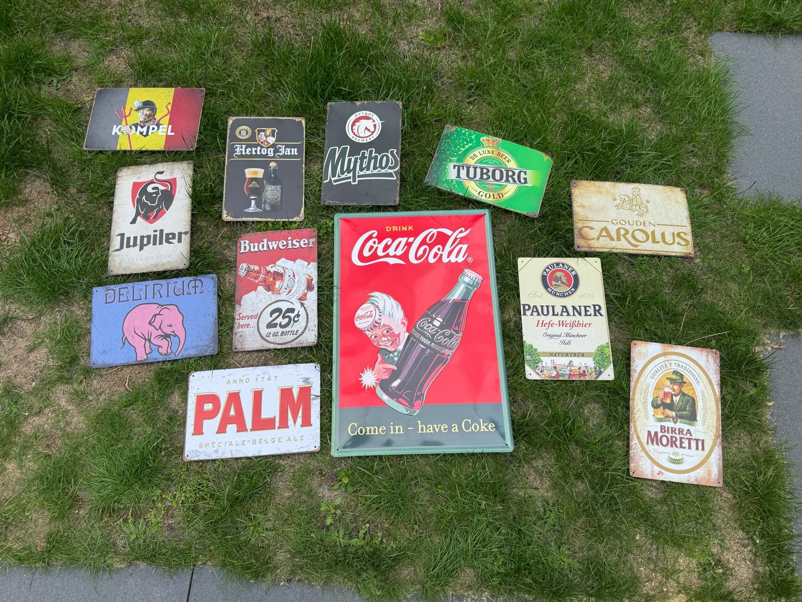 Vintage Reclameborden - metalen borden, Verzenden, Gebruikt, Reclamebord