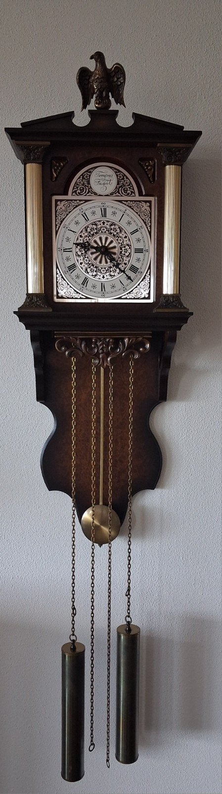 Tempus fugit adelaar wandklok, Antiek en Kunst, Ophalen of Verzenden