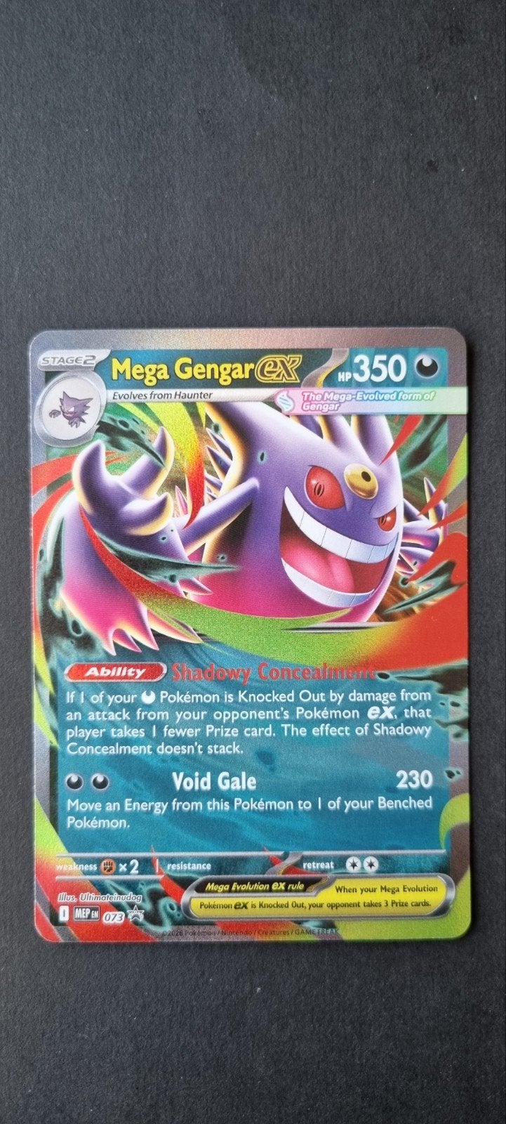 Mega Gengar EX MEP 073 good, Ophalen of Verzenden, Gebruikt, Losse kaart