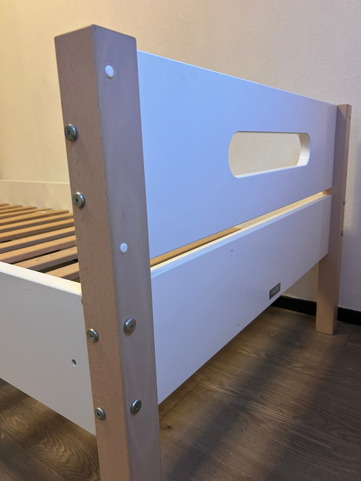 Bopita halfhoogslaper wit/ houtkleurig 200/90, Ophalen, Gebruikt, Halfhoogslaper