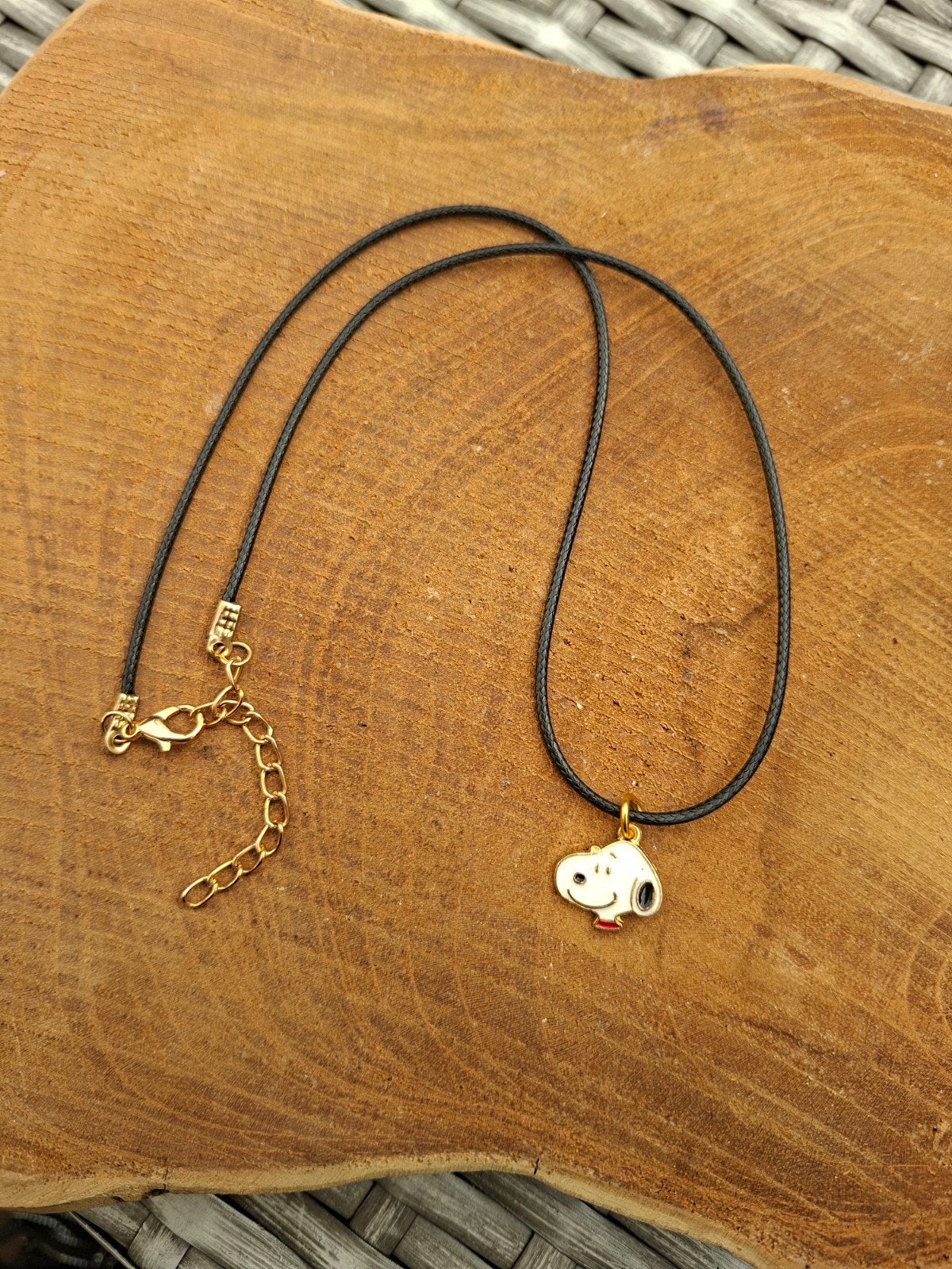 ketting met Snoopy, Overige materialen, Verstelbaar, Zwart, Nieuw