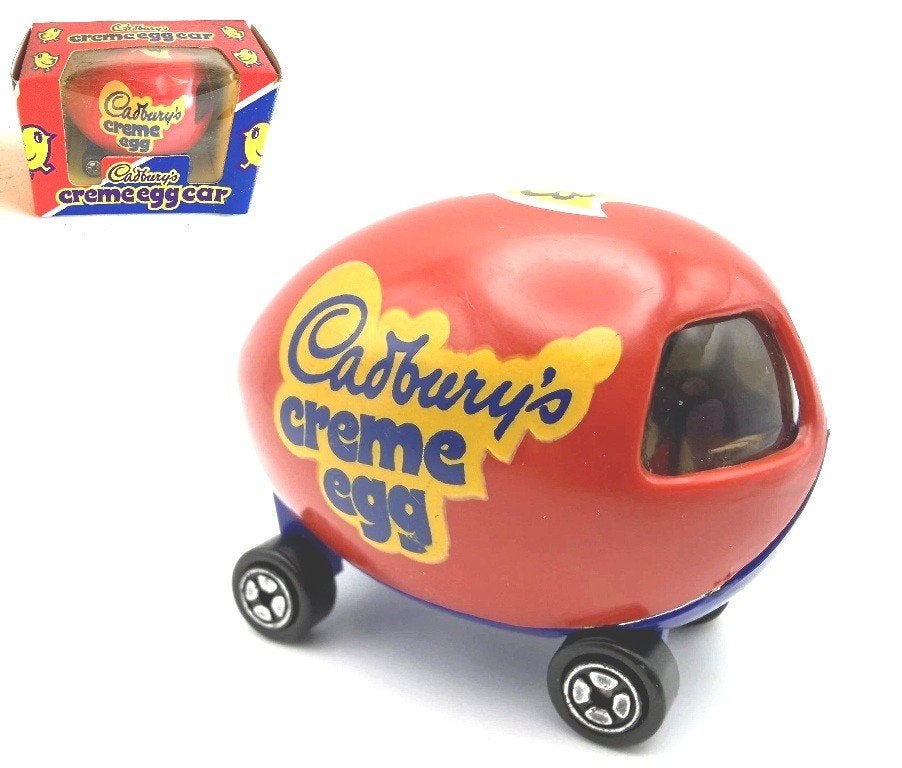 Cadbury’s Creme egg car rood vintage Corgi., Ophalen of Verzenden, Zo goed als nieuw, Auto
