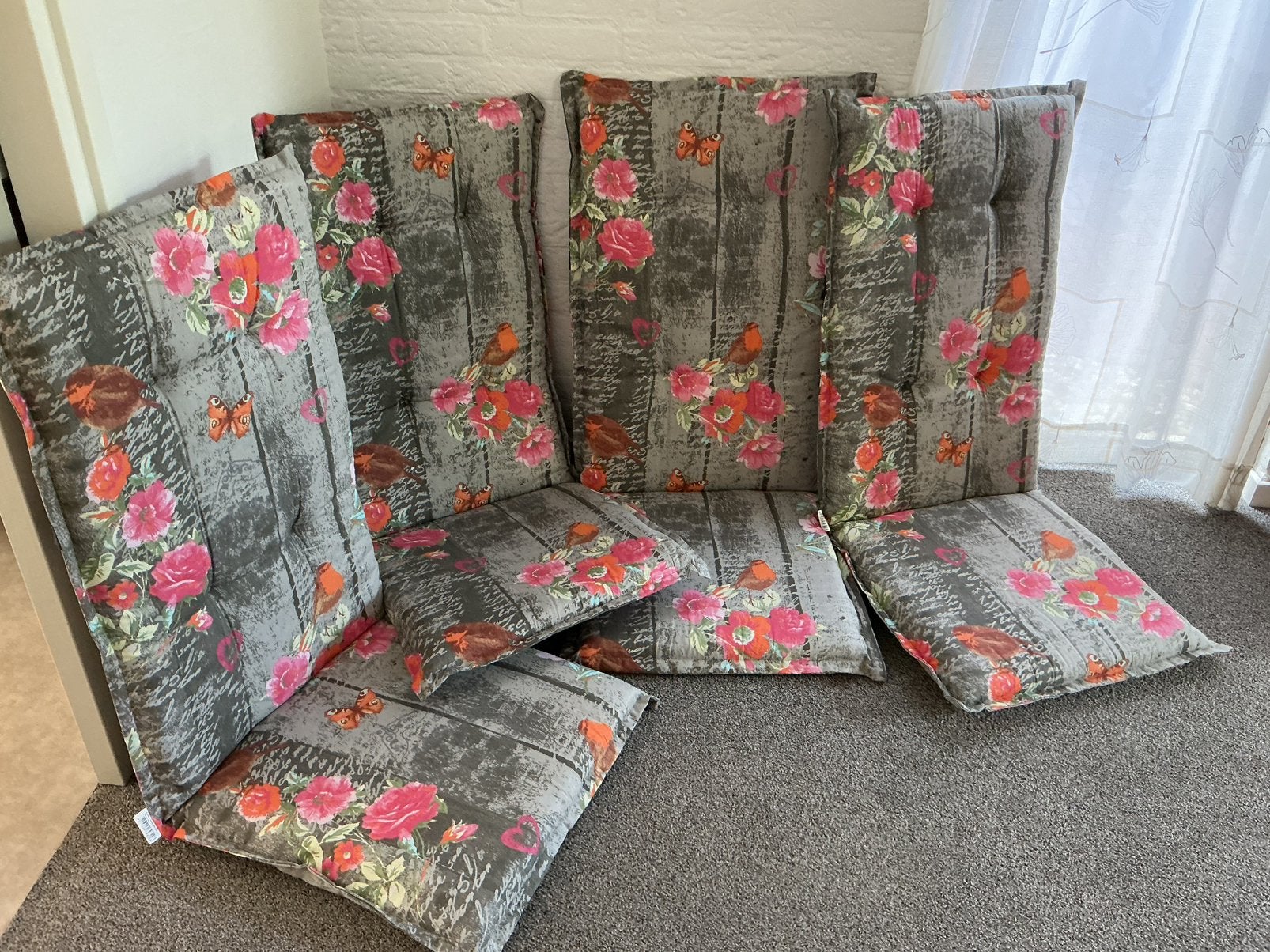 4 tuinstoelkussens te koop, Tuin en Terras, Tuinmeubel-accessoires, Ophalen, Zo goed als nieuw