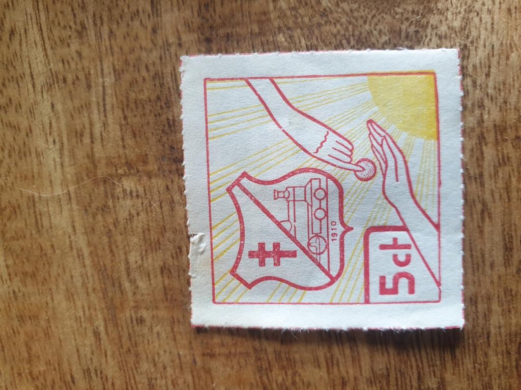 Filantropische Sluitzegel 1910 - Hand met Munt, Ophalen of Verzenden, T/m 1940, Postfris