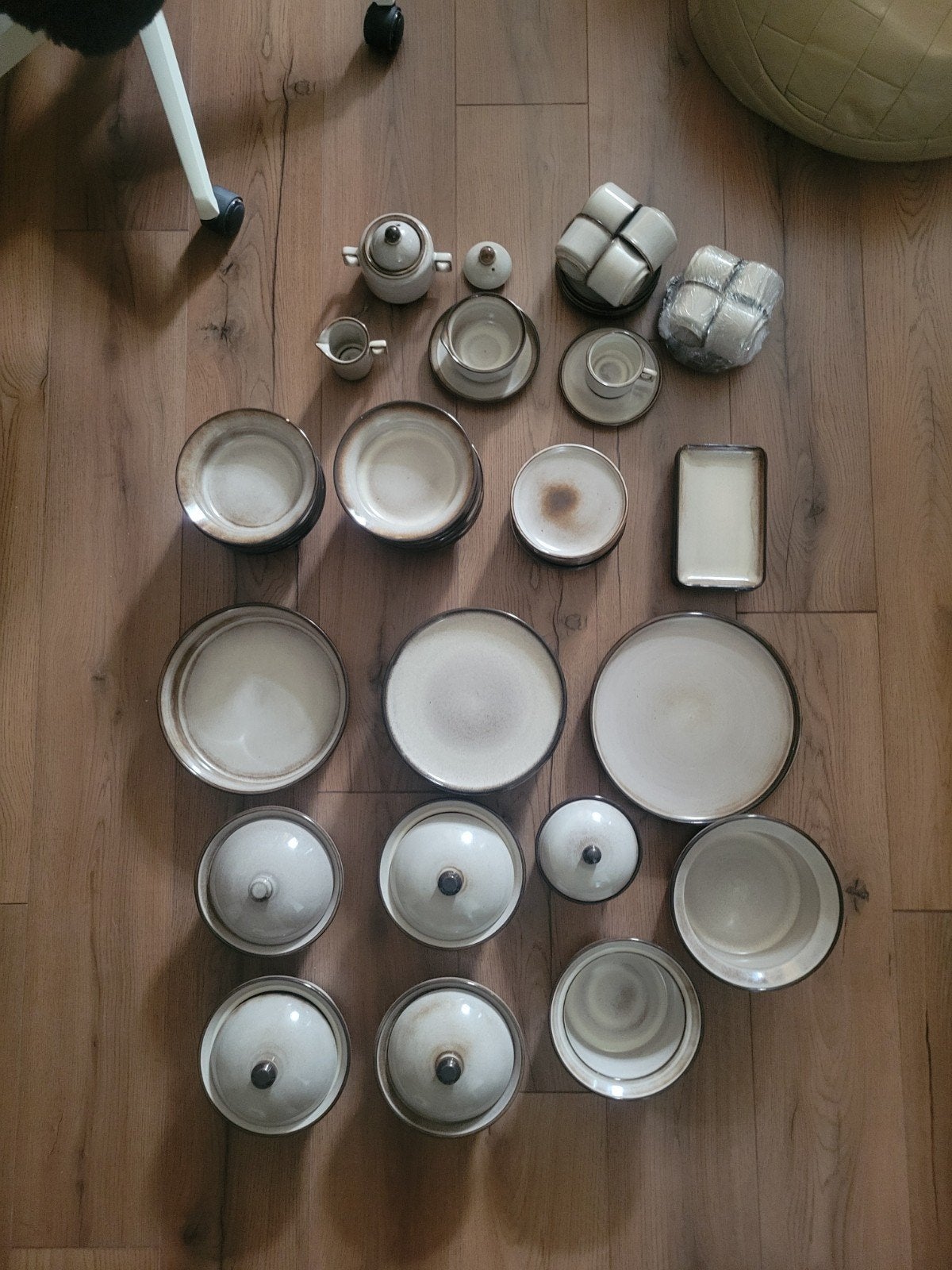 Vintage Jaren '70 Servies Potterie Driehoek Huizen - Gein, Ophalen