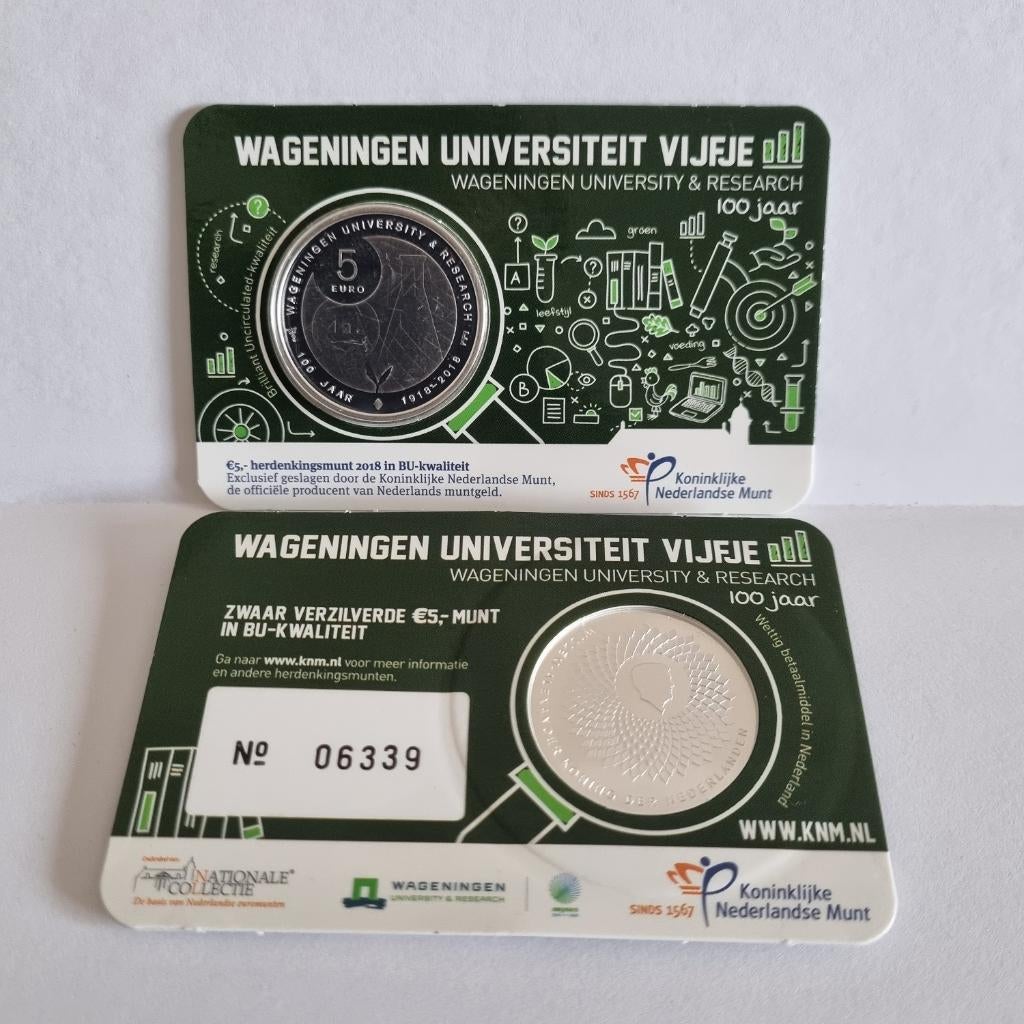 5 Euro coincard 2018 Wageningen Universiteit Vijfje - BU, Ophalen of Verzenden, Koningin Beatrix, Euro's