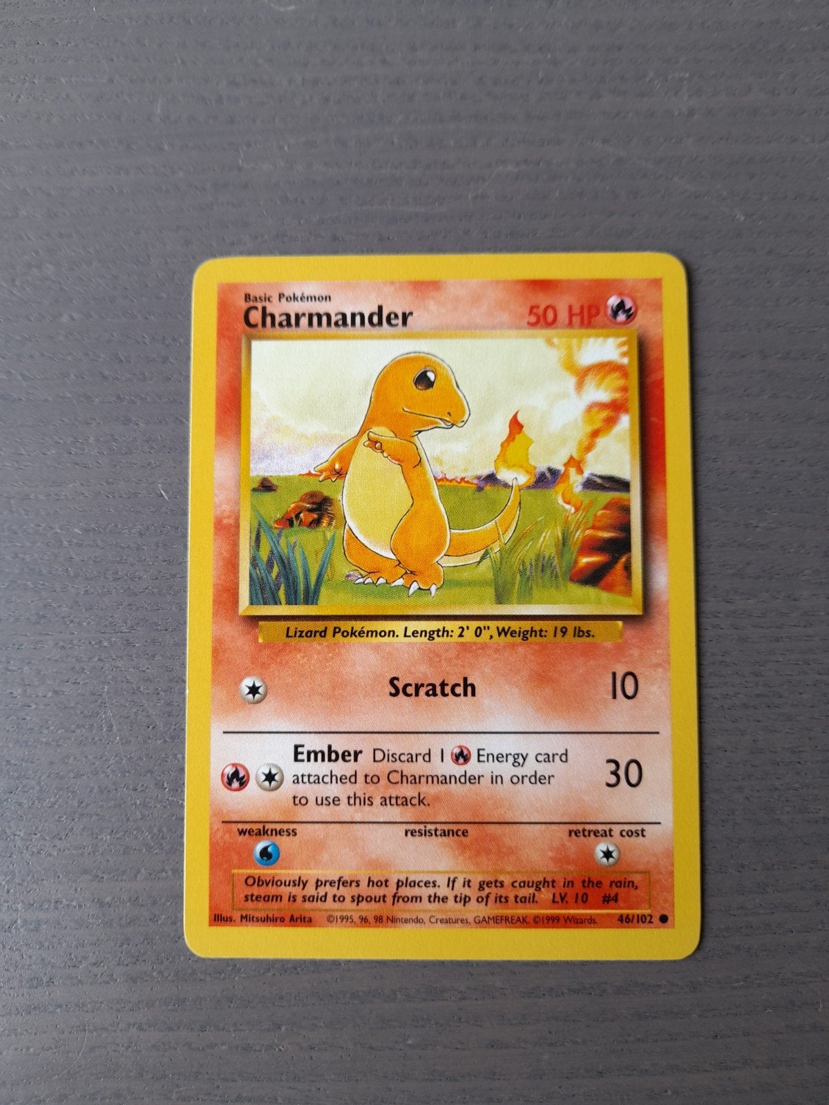 Base set 46/102 charmander, Hobby en Vrije tijd, Verzamelkaartspellen | Pokémon, Ophalen of Verzenden, Gebruikt, Losse kaart