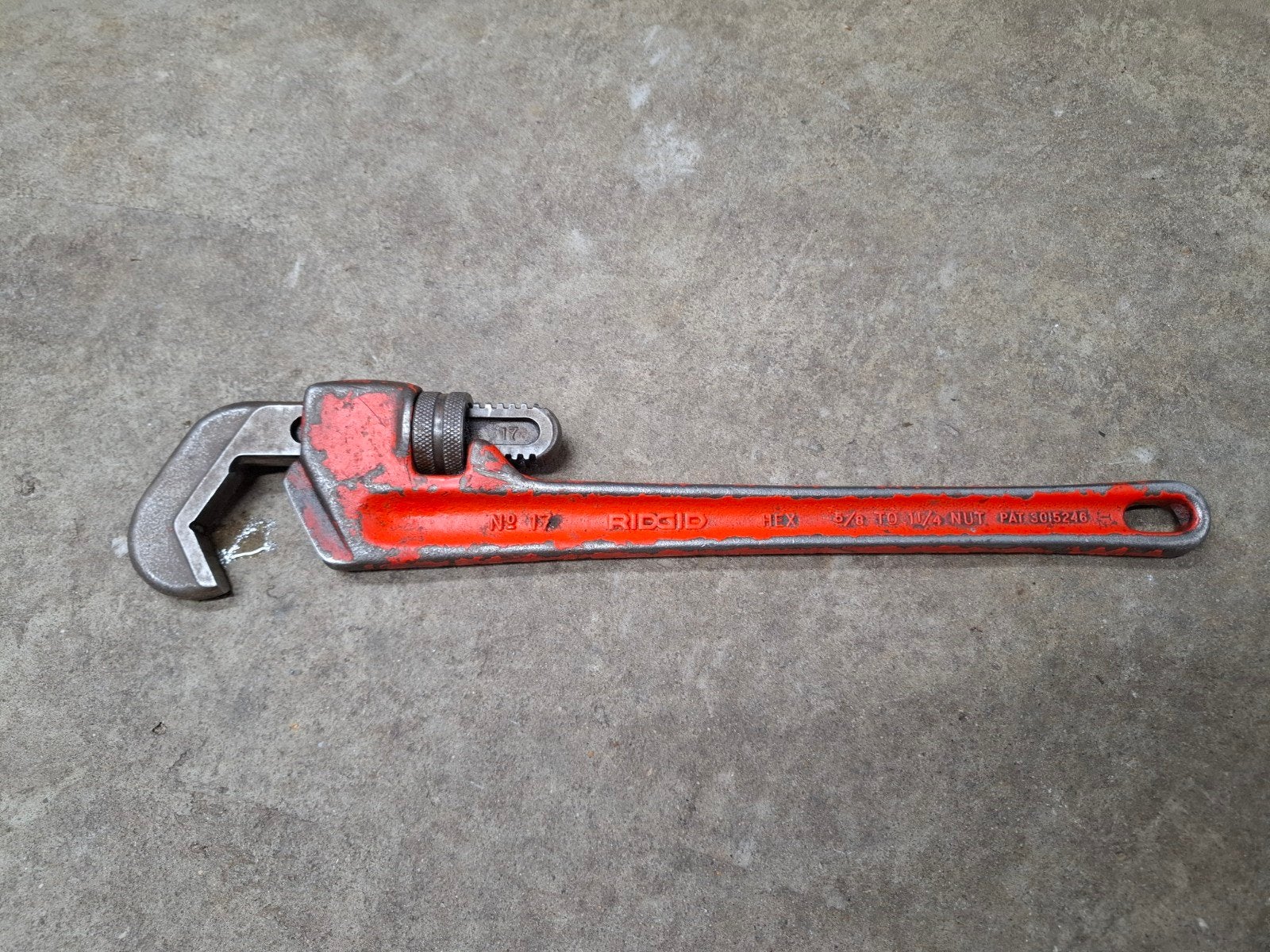 RIDGID No. 17 Pijptang - Gebruikt maar functioneel, Doe-het-zelf en Verbouw, Gereedschap | Handgereedschap, Ophalen of Verzenden