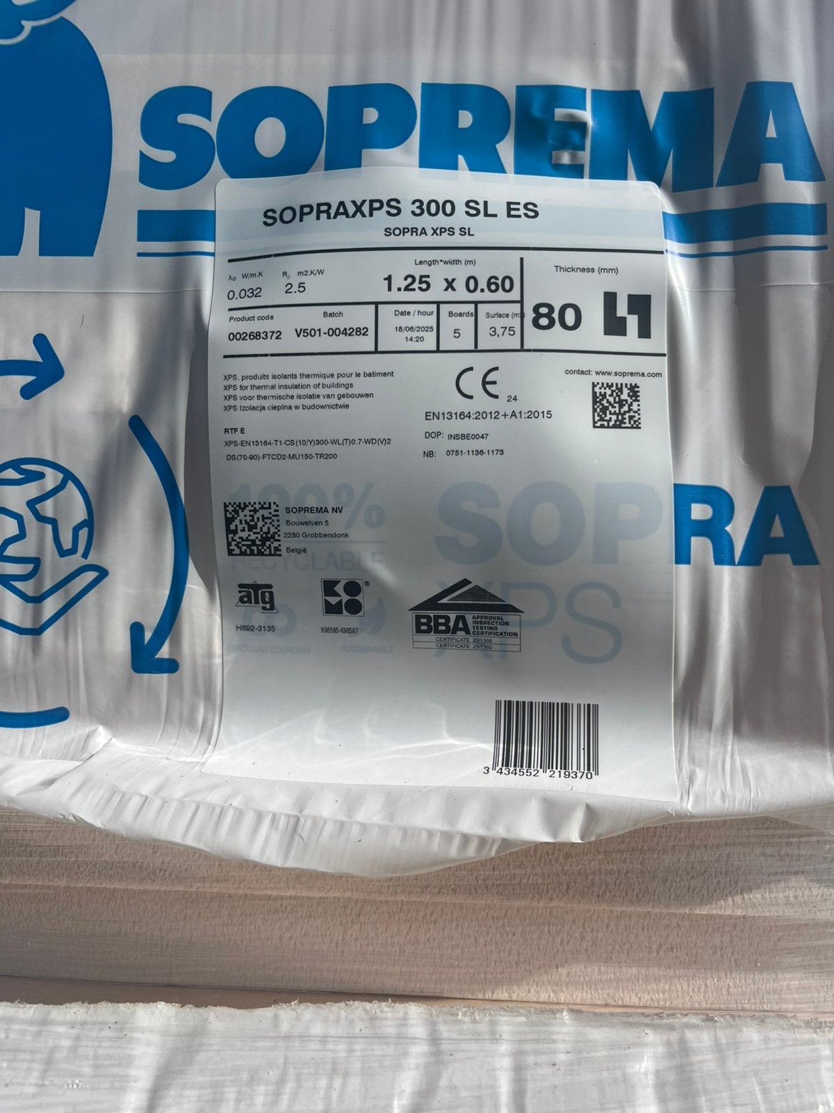 Vloerisolatie XPS 80mm, Ophalen, Overige materialen, Nieuw, 15 m² of meer