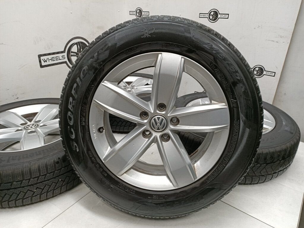 VW Tiguan velgen 17 met winterbanden 5x112, Ophalen, Gebruikt, 17 inch, Banden en Velgen