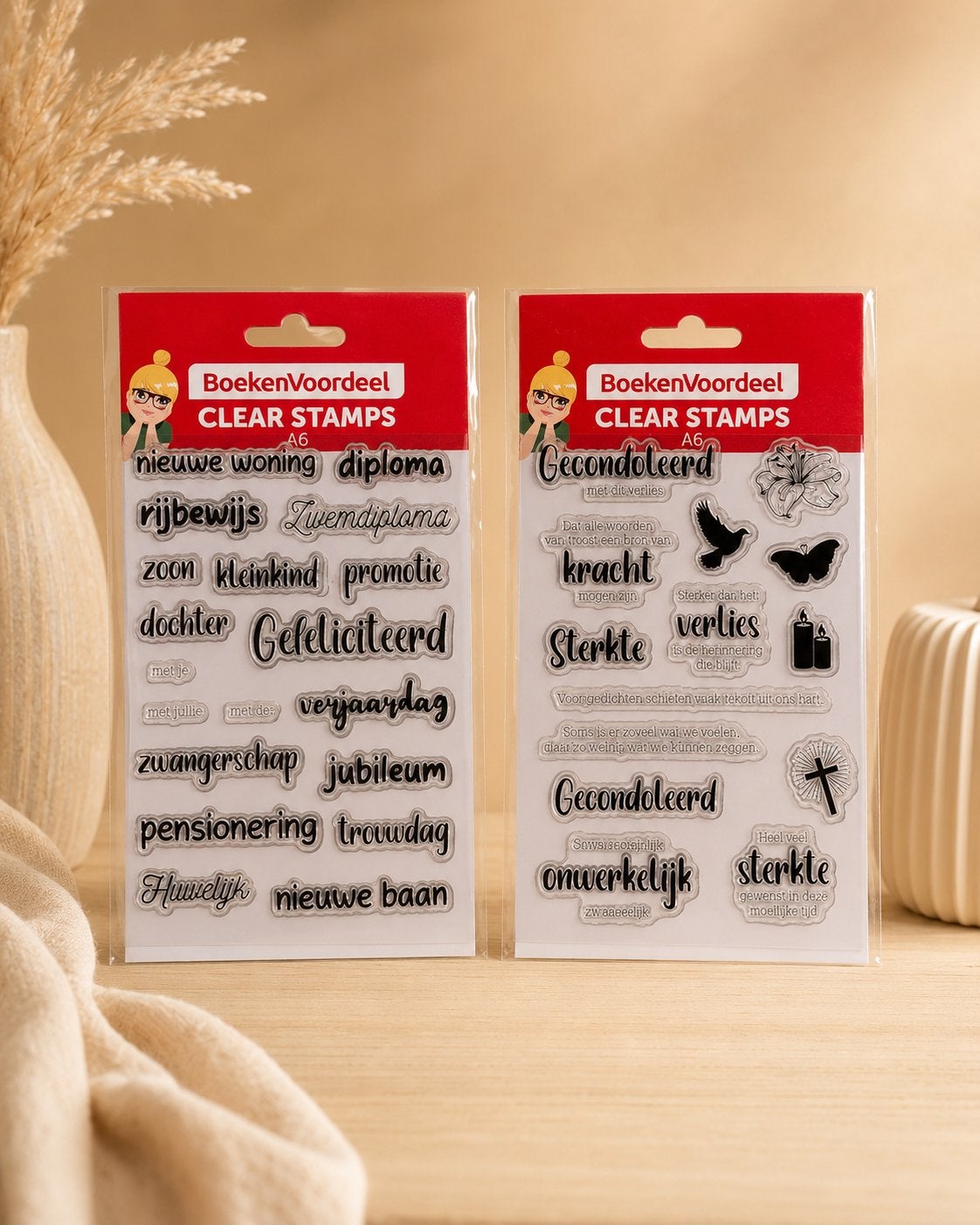BoekenVoordeel Clear Stamps: Gefeliciteerd & Gecondoleerd, Hobby en Vrije tijd, Ophalen of Verzenden, Nieuw, Clearstamp