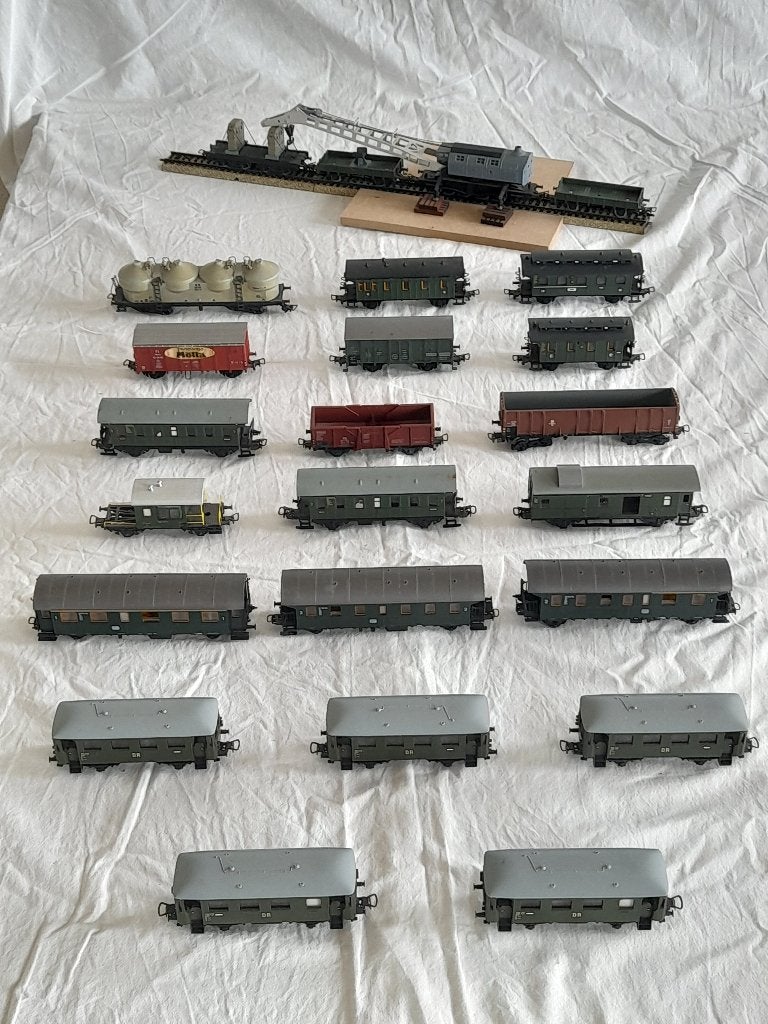 VERZAMELING WAGONS/RIJTUIGEN/KETELWAGON/FLEISCHMANN KRAAN, Gebruikt, Gelijkstroom, Fleischmann, Wagon