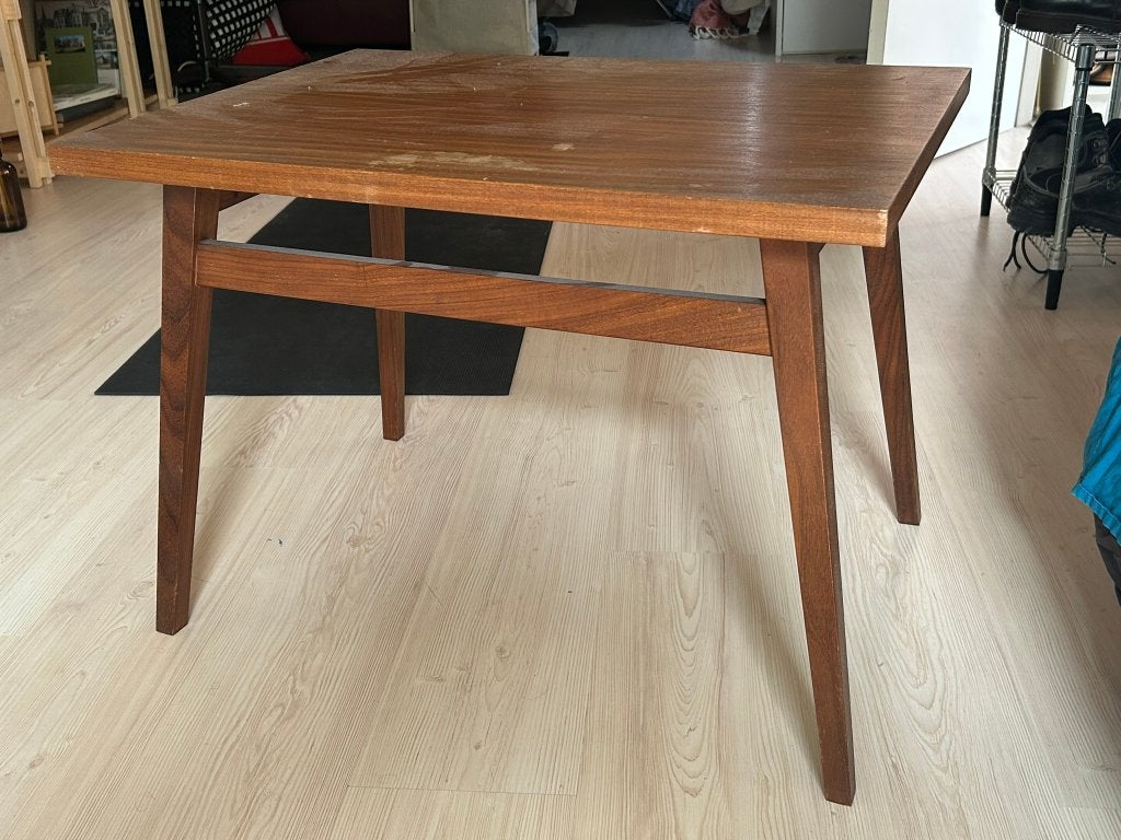 vintage mid-century modern bijzettafeltje, Ophalen, 50 – 75, Gebruikt, 50 tot 100 cm