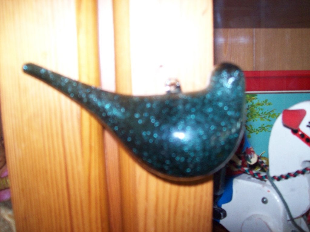 mooi groen gemeleerd glazen vogeltje 13bij7hoog, Antiek en Kunst, Ophalen